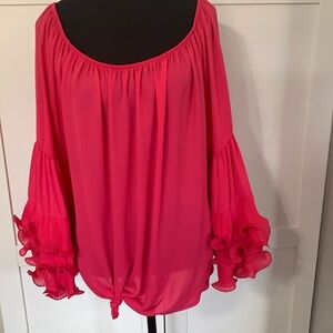Joseph Ribkoff Summer Blouse with Ruffle sleeves